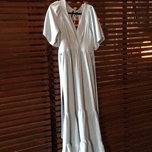 Floor length blue summer dress